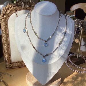 Beautiful Crystal Blue and Silver Necklace